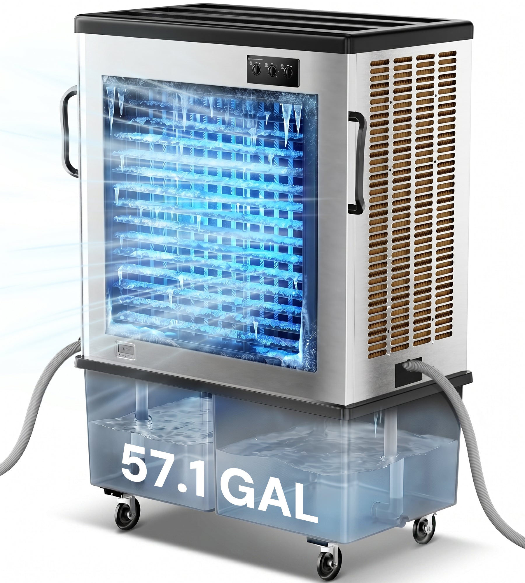 Landeagle 70″ Swamp Cooler Air Conditioner,20600 CFM Portable Evaporative Coolers with 57.1 Gal Tank,120°Oscillation, Outdoor Cooling Fan with Continuous Auto Fill for Patio Garage Industry Commercial