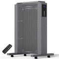 Landeagle 35" Space Heaters for Large Room, 1500 W Radiator Electric Heater with Tip-over & Overheat Protection, Heaters with Remote Control, 12H Timer for Indoor Office Use(Gray)