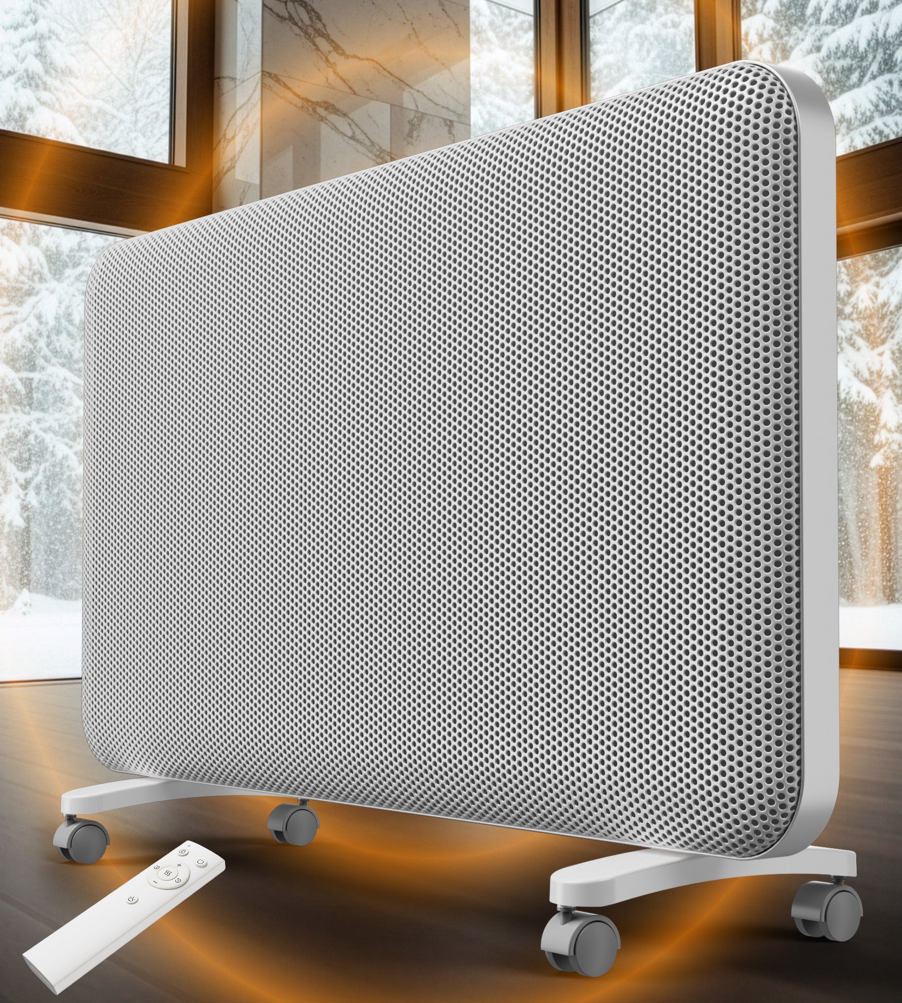 Landeagle Convection Infrared Space Heaters for Large Room, Electric Heater with Thermostat, 24H Timer,360° Whole-Room Heating, Heaters with Tip-over & Overheat Protection for Indoor Use(17IN)