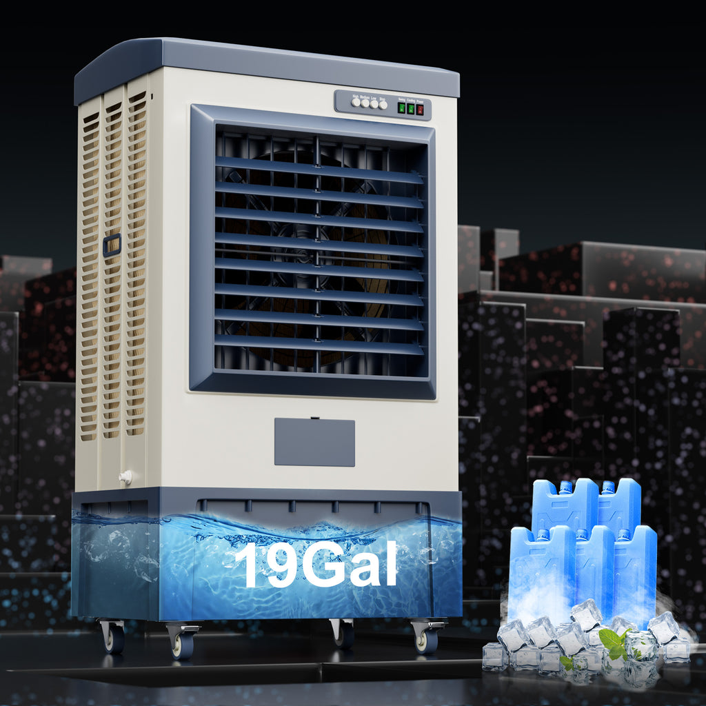 Landeagle 49″ Swamp Cooler freezer, 6500CFM Portable Evaporative Coolers with 19 Gal Tank,120°Oscillation