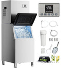 Commercial Ice Maker Machine 400Lbs/24H with 200Lbs Storage, Self-Cleaning Mode, Industrial Ice Machine, Ice Ready in 7-15 min, Stainless Steel Ice Maker for Bar/Cafe/Restaurant/Businessss