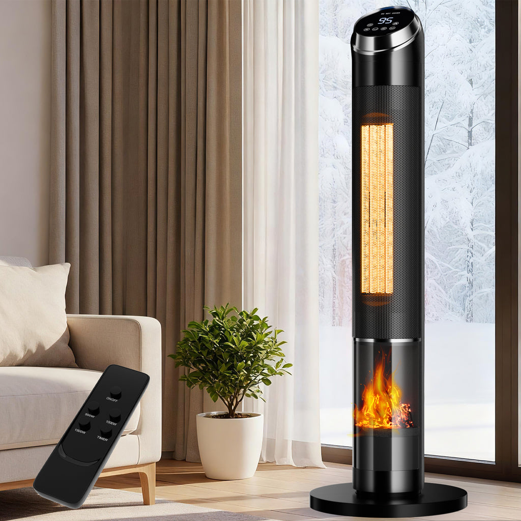 Landeagle Space Heaters for Large Room, 1500 W Electric Heater with Thermostat, 24H Timer, Indoor Heater with 80°Oscillation, Heaters with Tip-over for Indoor Office Use(37IN)