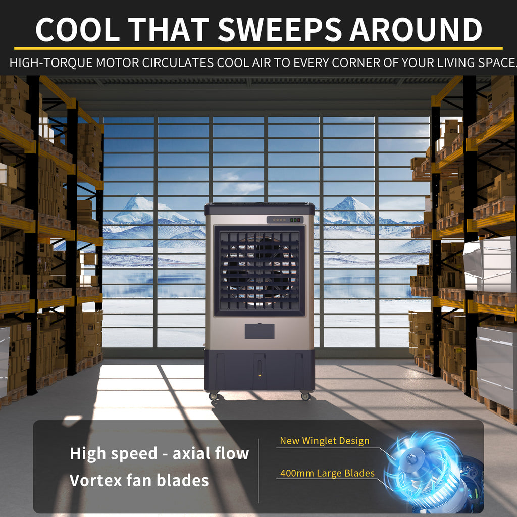 Landeagle 40″ Swamp Cooler freezer, 4800CFM Portable Evaporative Coolers with 10.6 Gal Tank,120°Oscillation