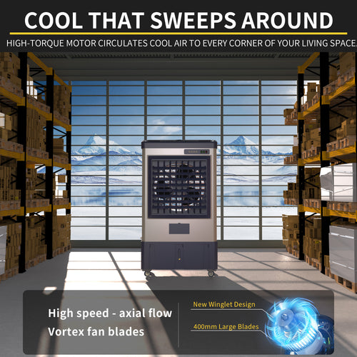 Landeagle 40″ Swamp Cooler freezer, 4800CFM Portable Evaporative Coolers with 10.6 Gal Tank,120°Oscillation