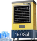 6500CFM Swamp Coolers, Evaporative Coolerr with Continuous Auto Fill,19-Gal Water Tank,5 Ice Packs, Evaporative Air Coole for Outdoor Patio Garage Commercial Industrial Use(48IN)