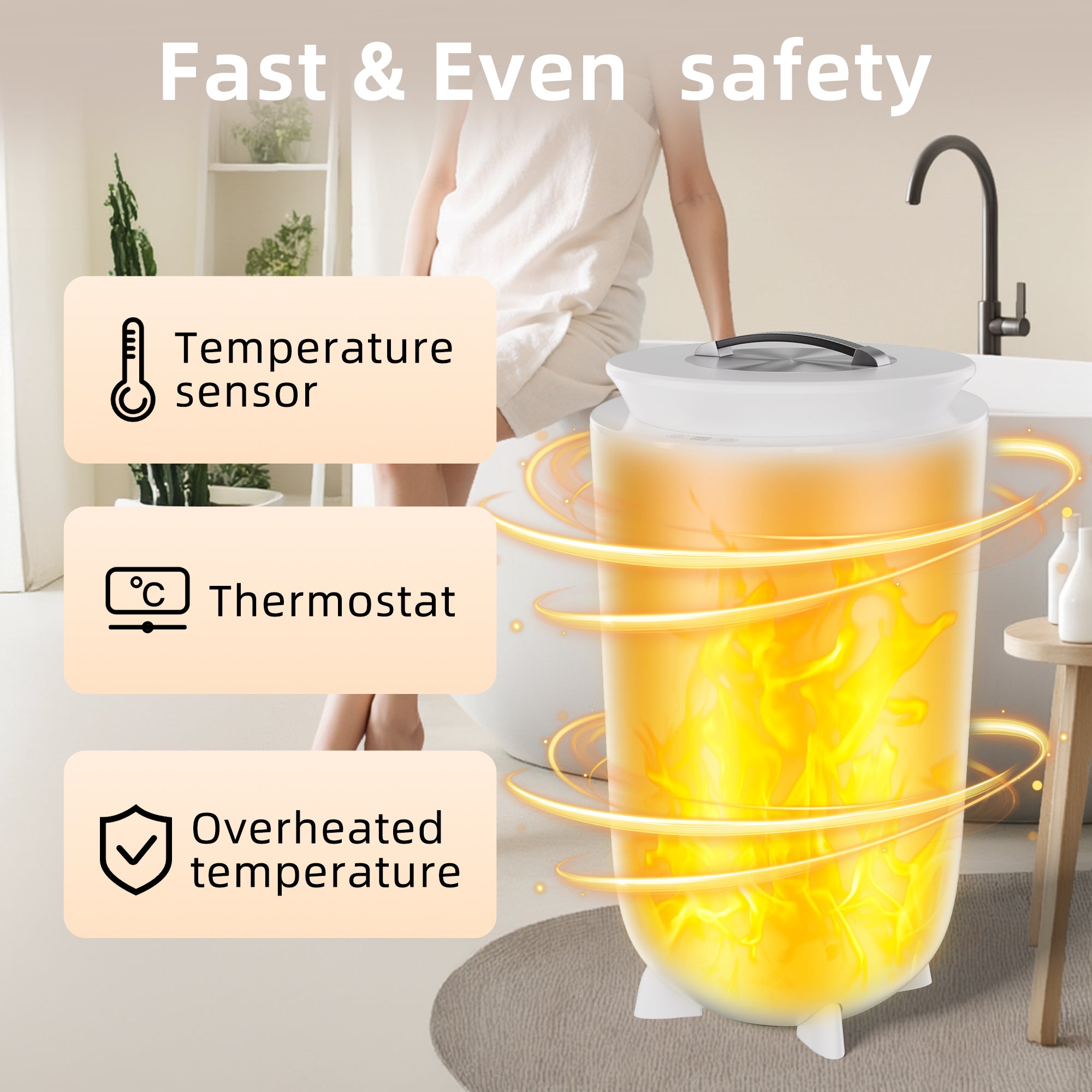 Landeagle Towel Warmers, Hot Towel Warmers for Bathroom with Aroma Tray, 36L Luxury Towel Warmer Bucket with Auto Shut Off, Built-in Timer for 15-60 Minutes, Fit for Towels, Bathrobes, Blankets(36L)