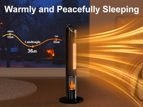 Landeagle Space Heaters for Large Room, 1500 W Electric Heater with Thermostat, 24H Timer, Indoor Heater with 80°Oscillation, Heaters with Tip-over Protection for Indoor Use(38IN)