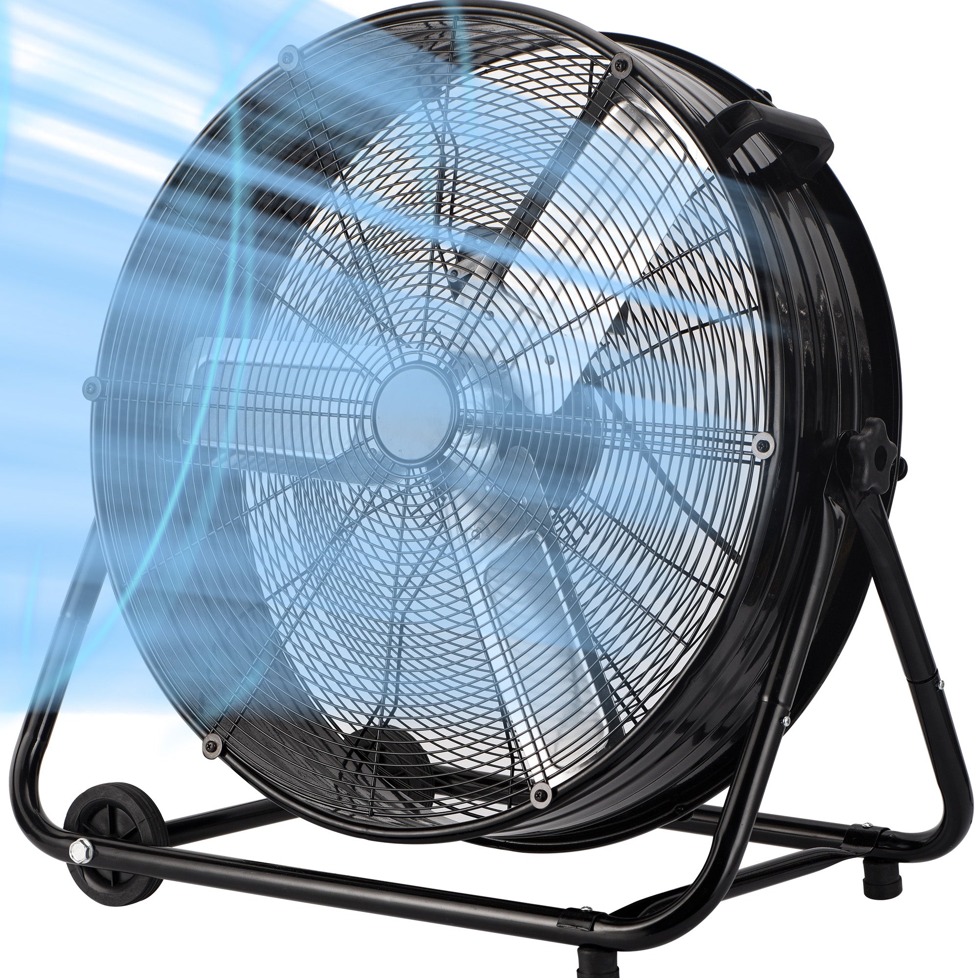 Landeagle 36Inch Industrial Drum Fan,21880CFM Heavy Duty Floor Fan, Powerful 3-Speed Air Circulator with 360° Tilt Castors,600W High Velocity Shop Fan for Warehouse