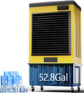 Landeagle 14715CFM Swamp Coolers, Evaporative Cooler with Continuous Auto Fill,53-Gal Water Tank,6 Ice Packs, Evaporative Air Cooler for Outdoor Patio Garage Commercial Industrial Use(70IN)