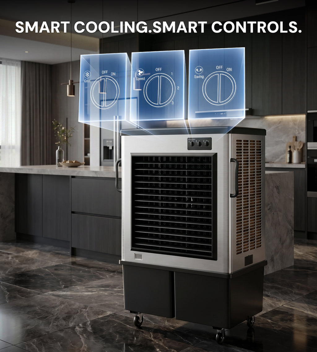 Landeagle 70″ Swamp Cooler Air Conditioner,20600 CFM Portable Evaporative Coolers with 57.1 Gal Tank,120°Oscillation, Outdoor Cooling Fan with Continuous Auto Fill for Patio Garage Industry Commercial