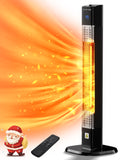 Patio Heater for Outdoor,1500W Electric Infrared Radiant Heaters with Remote for Garage Bedroom Backyard, Large Space Heater with 24H Timer,3 Heat Settings,Tip-over Protection for Indoor, 35"